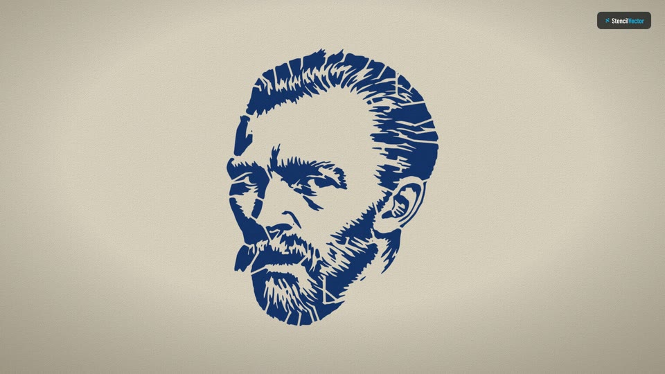 Video: Van Gogh's 1887 self-portrait becomes a stencil with bridges in the Stencil Maker, then is laser cut and spray painted